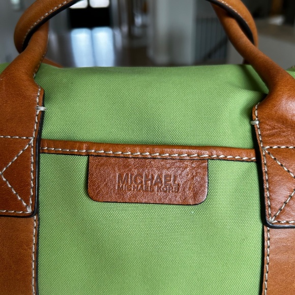 Large Green Tote Bag in Canvas and Leather by Michael Michael Kors - Picture 2 of 5